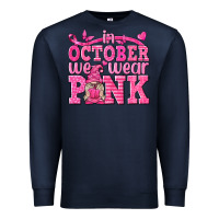 Navy In October We Wear Pink with Gnome Premium Sweatshirt - texasbilliewilder