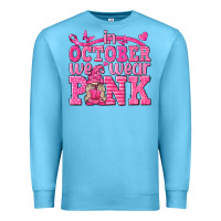 Ocean Blue In October We Wear Pink with Gnome Premium Sweatshirt - texasbilliewilder