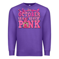 Purple In October We Wear Pink with Gnome Premium Sweatshirt - texasbilliewilder