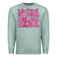 Seafoam In October We Wear Pink with Gnome Premium Sweatshirt - texasbilliewilder
