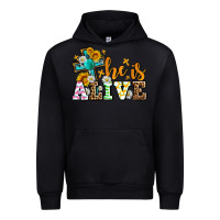 Black Easter Day He is alive with cross Urban Hoodie - OliviaCreatesArt