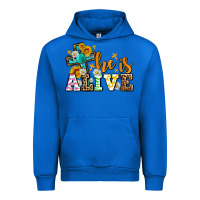 Cobalt Easter Day He is alive with cross Urban Hoodie - OliviaCreatesArt