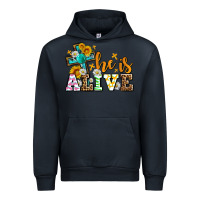 Navy Easter Day He is alive with cross Urban Hoodie - OliviaCreatesArt
