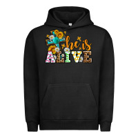 Pigment Black Easter Day He is alive with cross Urban Hoodie - OliviaCreatesArt