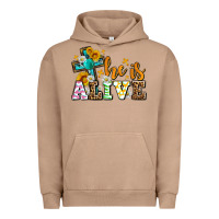 Pigment Burro Easter Day He is alive with cross Urban Hoodie - OliviaCreatesArt
