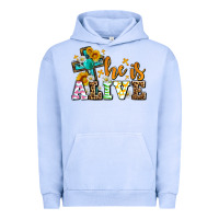 Pigment Grape Ice Easter Day He is alive with cross Urban Hoodie - OliviaCreatesArt