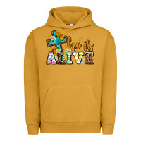 Pigment Peanut Butter Easter Day He is alive with cross Urban Hoodie - OliviaCreatesArt