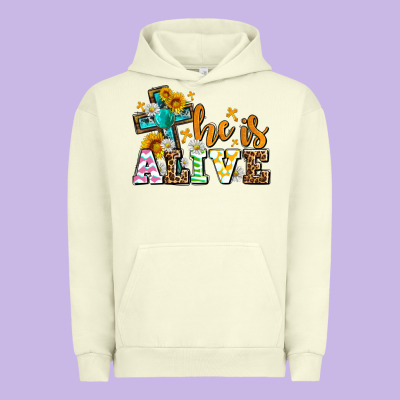 Easter Day He Is Alive With Cross Urban Hoodie Designed By Oliviacreatesart
