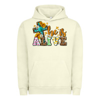 Pigment Pistachio Easter Day He is alive with cross Urban Hoodie - OliviaCreatesArt