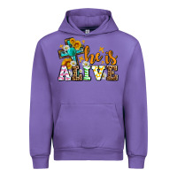 Tulip Easter Day He is alive with cross Urban Hoodie - OliviaCreatesArt