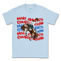 Dusty Blue make america cowboy again Classic Tee - MaliasSmallBusiness