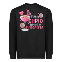 Black even cupid needs a margarita Heavyweight Sweatshirt - MaliasSmallBusiness