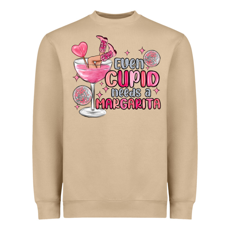 Even Cupid Needs A Margarita Heavyweight Sweatshirt by MaliasSmallBusiness | Teevron