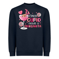 Navy even cupid needs a margarita Heavyweight Sweatshirt - MaliasSmallBusiness