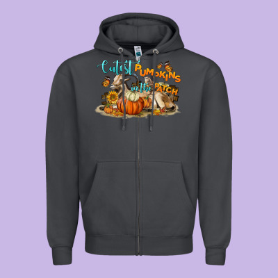 Cutest Pumpkin In The Patch Zipper Hoodie Designed By Lillyallendesigns