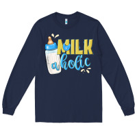 Navy milkaholic boys Long Sleeve Tee - NancyCooperArtShop