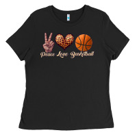 Black peace love basketball Ladies Tee - JahusDesignShop