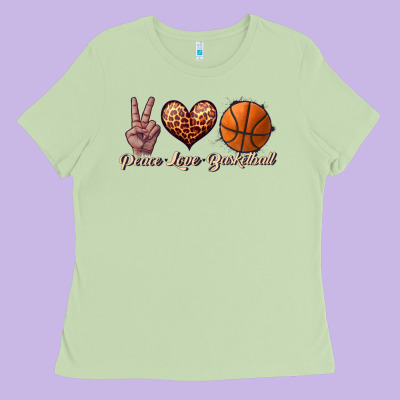 Peace Love Basketball Ladies Tee Designed By Jahusdesignshop