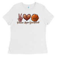 White peace love basketball Ladies Tee - JahusDesignShop