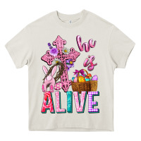 Cream he is alive easter Heavy Core Tee - Neo Western