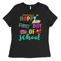 Black happy first day of school Ladies Tee - Zillion Design Studio