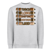 Heather Grey teach love inspire Heavyweight Sweatshirt - MaliasSmallBusiness