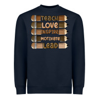 Navy teach love inspire Heavyweight Sweatshirt - MaliasSmallBusiness