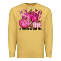 In October We Wear Pink With Pumpkin Premium Sweatshirt | Teevron