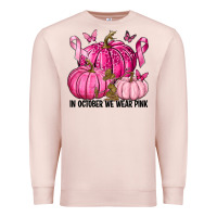 Pale Pink In October We Wear Pink with Pumpkin Premium Sweatshirt - texasbilliewilder