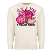 Sandshell In October We Wear Pink with Pumpkin Premium Sweatshirt - texasbilliewilder