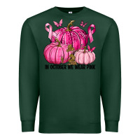 Sports Green In October We Wear Pink with Pumpkin Premium Sweatshirt - texasbilliewilder