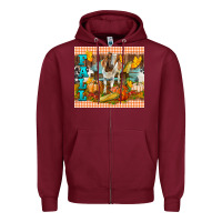 Burgundy fall with baby goat Zipper Hoodie - LillyAllenDesigns