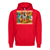 Red fall with baby goat Zipper Hoodie - LillyAllenDesigns