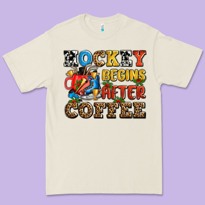Hockey Begins After Coffee Ado Premium Tee Designed By Adodesignshop