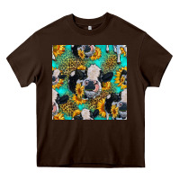 Chocolate Brown holstein cow seamless pattern Heavy Core Tee - HRA Design Shop