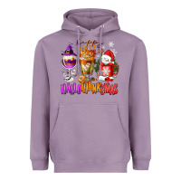 Lavender Happy Hallothanksmas wine glass and coffee Heavyweight Hoodie - NancyCooperArtShop