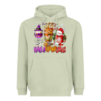 Matcha Happy Hallothanksmas wine glass and coffee Heavyweight Hoodie - NancyCooperArtShop