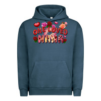 Pigment Midnight Navy One loved nana Valentine's Day Urban Hoodie - FaDigitalArtStudio