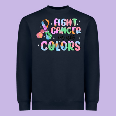 Fight Cancer In All Colors Heavyweight Sweatshirt Designed By Maliassmallbusiness