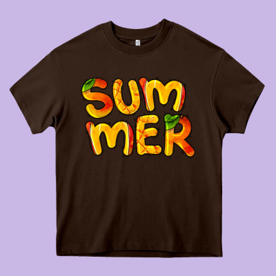 Summer Mango Heavy Core Tee Designed By Barkaloodesign