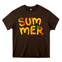 Chocolate Brown summer mango Heavy Core Tee - BarkalooDesign