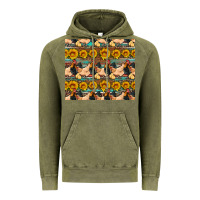 Vintage Olive seamless poultry farm sunflowers chicken coop tumbler Vintage Hoodie - Artiststas