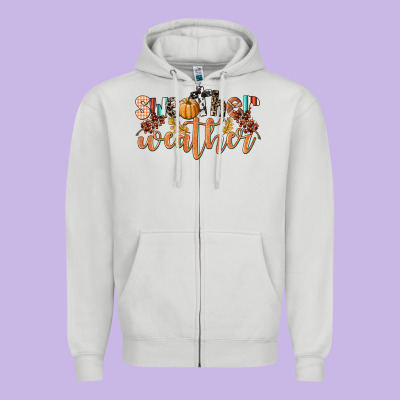 Sweather Weather Zipper Hoodie Designed By Lillyallendesigns