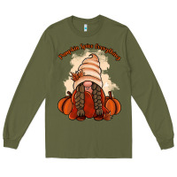Army Green Pumpkin spice every thing Long Sleeve Tee - NancyCooperArtShop