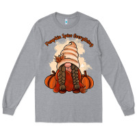 Heather Grey Pumpkin spice every thing Long Sleeve Tee - NancyCooperArtShop