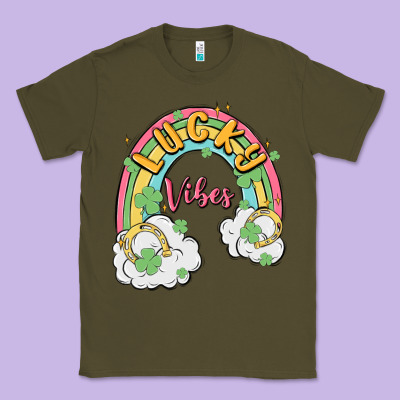 Lucky Vibes Classic Tee Designed By Maliassmallbusiness