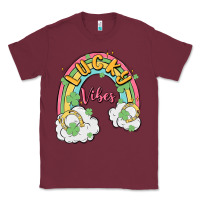 Burgundy lucky vibes Classic Tee - MaliasSmallBusiness