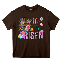 Chocolate Brown he is risen easter Heavy Core Tee - Neo Western
