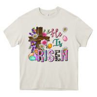 Cream he is risen easter Heavy Core Tee - Neo Western
