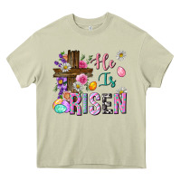 He Is Risen Easter Heavy Core Tee | Teevron